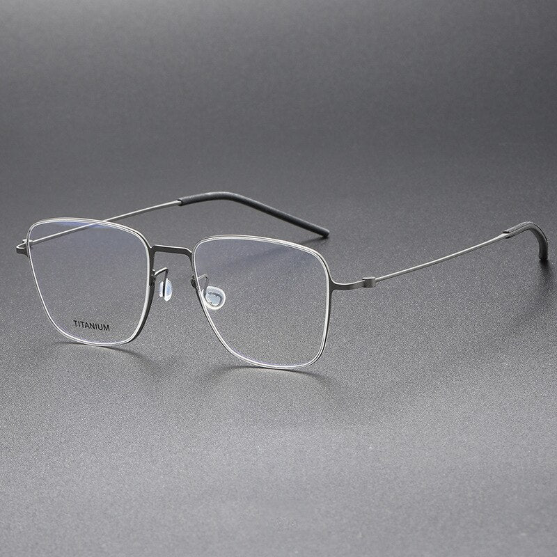 Aissuarvey Men's Full Rim Square Titanium Eyeglasses 514217 Full Rim Aissuarvey Eyeglasses Gray CN 