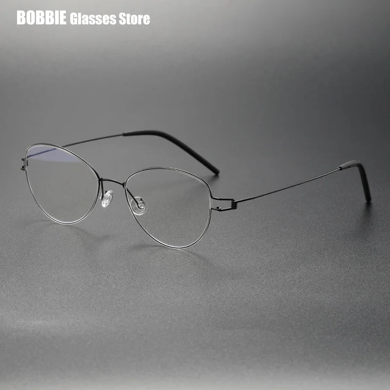 Bobbie Women's Full Rim Oval Cat Eye Titanium Eyeglasses 405017