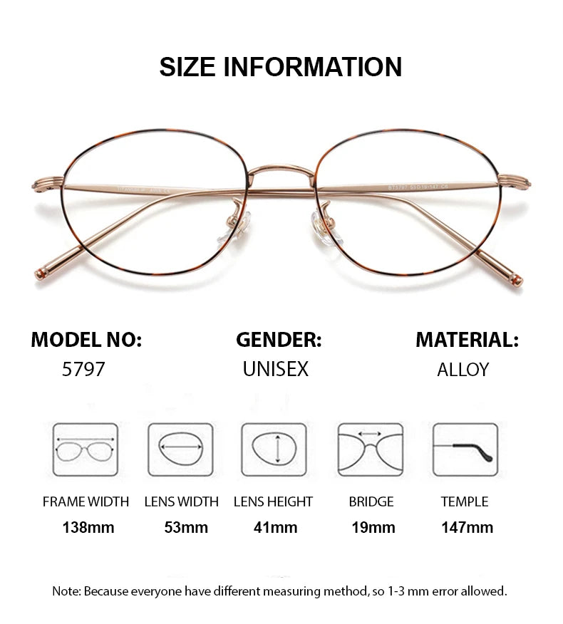 Summer Flower Women's Full Rim Oval Titanium Eyeglasses 85797 Full Rim Summer Flower