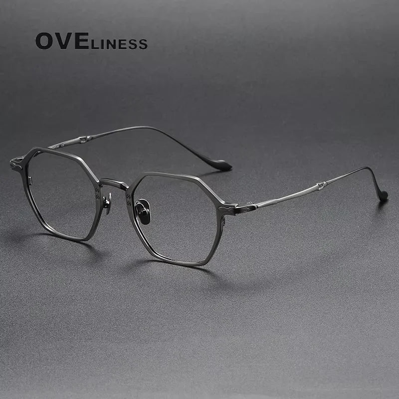 Oveliness Women's Full Rim Polygon Square Titanium Eyeglasses 293133