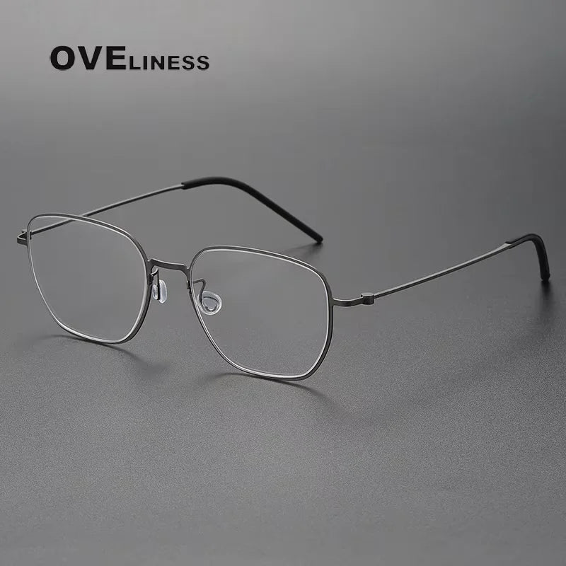 Oveliness Unisex Full Rim Polygon Square Titanium Eyeglasses 55274