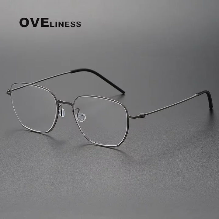 Oveliness Unisex Full Rim Polygon Square Titanium Eyeglasses 55274