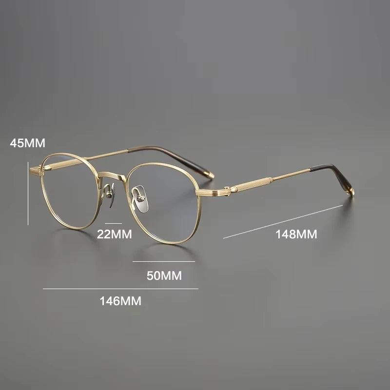 Gatenac Unisex Full Rim Round Square Titanium Eyeglasses G8829