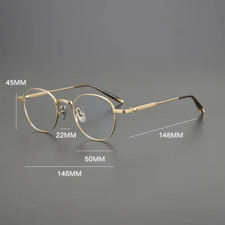 Gatenac Unisex Full Rim Round Square Titanium Eyeglasses G8829