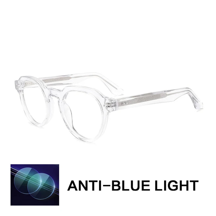 Gatenac Unisex Full Rim Flat Top Oval Acetate Reading Glasses G1158