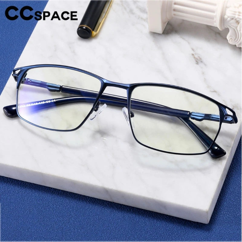 CCspace Unisex Full Rim Irregular Square Alloy Eyeglasses 301402 Full Rim CCspace   