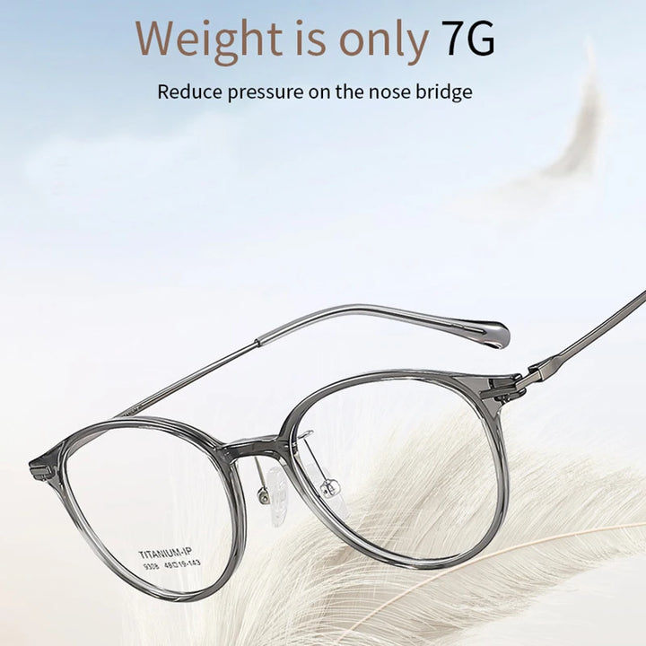 KatKani Women's Full Rim Round Tr 90 Titanium Eyeglasses 9308 Full Rim KatKani Eyeglasses   