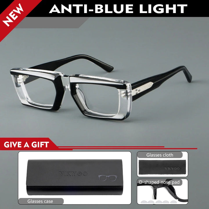 Vicky Unisex Full Rim Square Brow Line Acetate Reading Glasses 623046