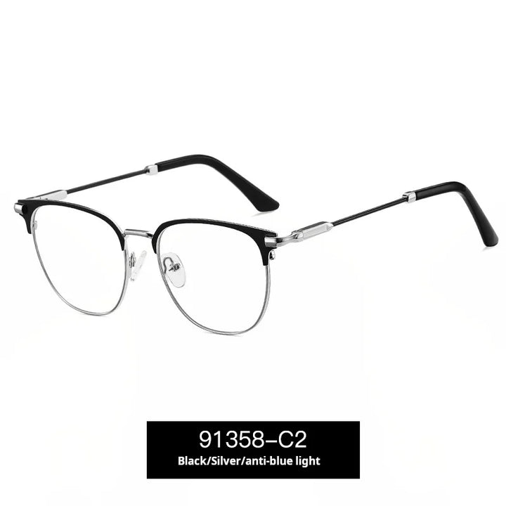 Momoja Women's Full Rim Oval Square Alloy Eyeglasses 91358