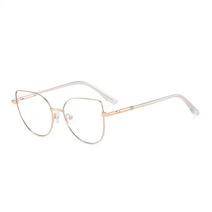 Ralferty Women's Full Rim Square Cat Eye Alloy Eyeglasses R83605 Full Rim Ralferty C3 Gold CHINA 