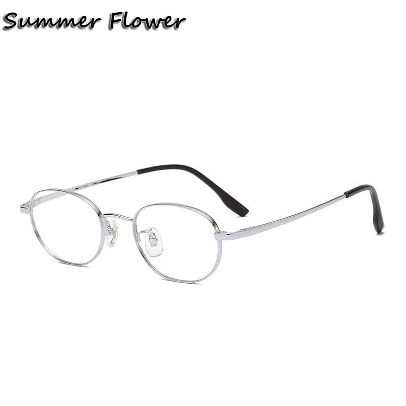 Summer Flower Women's Full Rim Oval Titanium Eyeglasses 98223