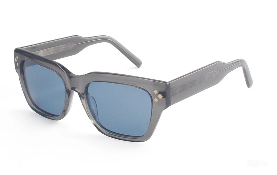 Esnbie Unisex Full Rim Square Brow Line Acetate Sunglasses 491236