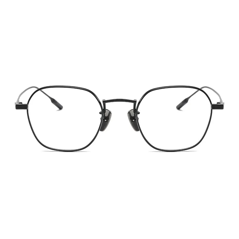 Aimee Unisex Full Rim Flat Top Polygon Titanium Eyeglasses 80808 Full Rim Aimee   