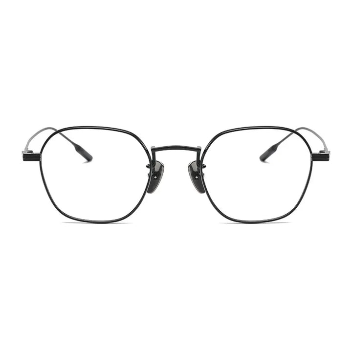 Aimee Unisex Full Rim Flat Top Polygon Titanium Eyeglasses 80808 Full Rim Aimee   