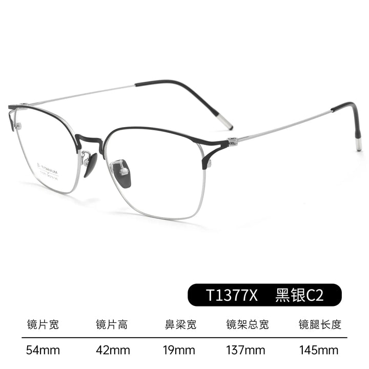Gmei Optical T1377X men's square titanium alloy prescription eyeglasses — view 6