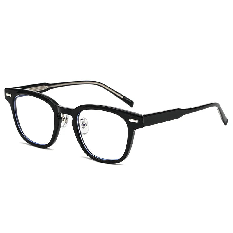 Vicky Unisex Full Rim Square Acetate Alloy Rivet Reading Glasses 98310 Reading Glasses Vicky   