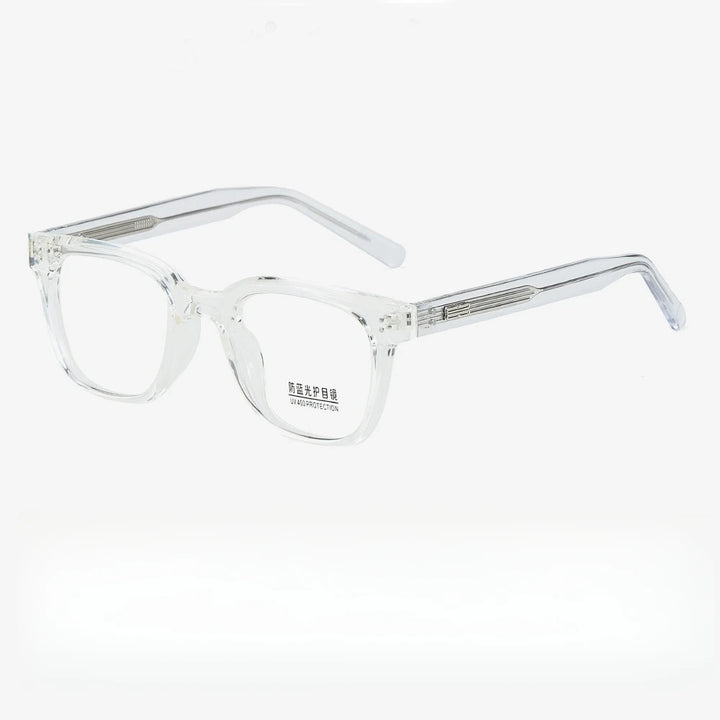 Yimaruili Unisex Full Rim Square Thick Tr 90 Eyeglasses Y9136 Full Rim Yimaruili Eyeglasses Transparent  