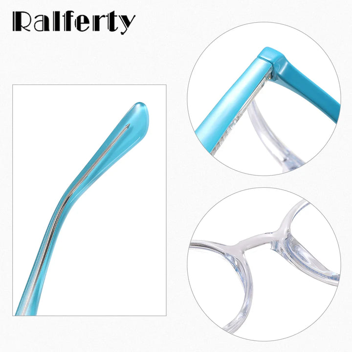 Ralferty Unisex Youth's Full Rim Round Acetate Eyeglasses R992 Full Rim Ralferty   