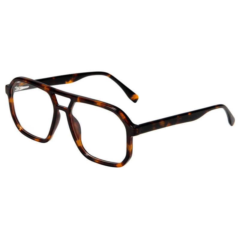 Gatenac Unisex Full Rim Square Double Bridge Acetate Eyeglasses Gxyj1099 Full Rim Gatenac Tortoiseshell  