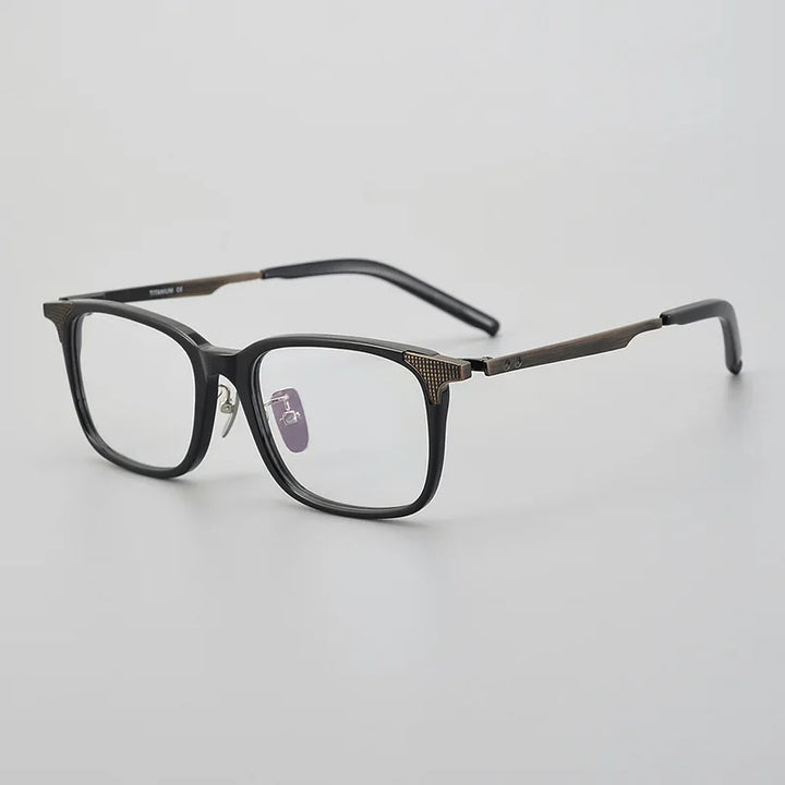 Aror Unisex Full Rim Square Acetate Titannium Eyeglasses 499290 Full Rim Aror C4