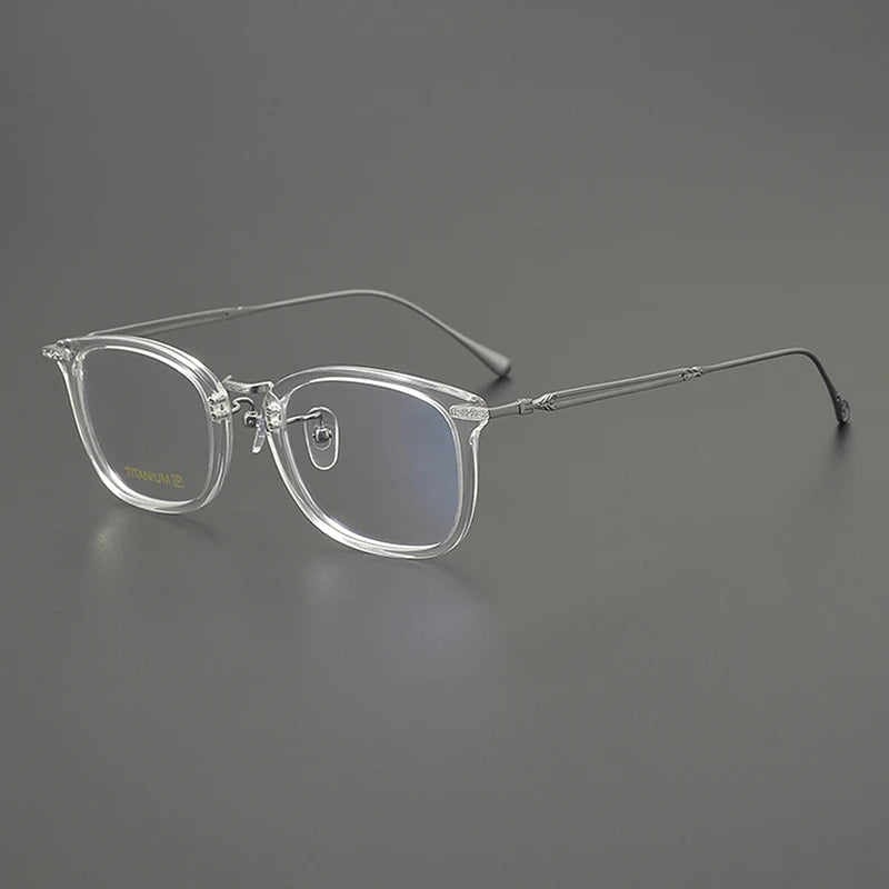 Nobler Unisex Full Rim Big Square Acetate Titanium Eyeglasses 98003