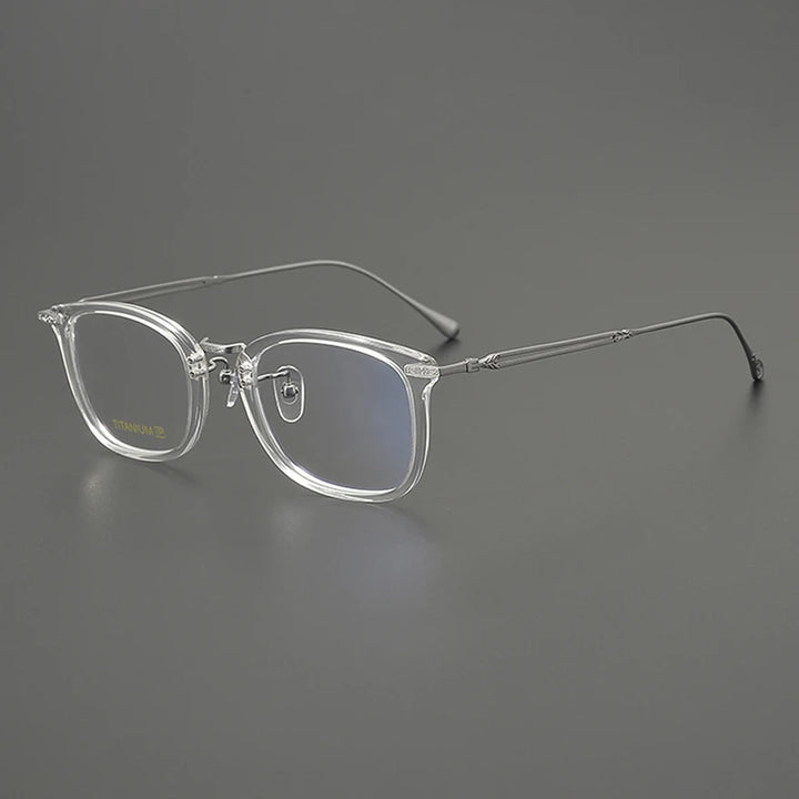 Nobler Unisex Full Rim Big Square Acetate Titanium Eyeglasses 98003