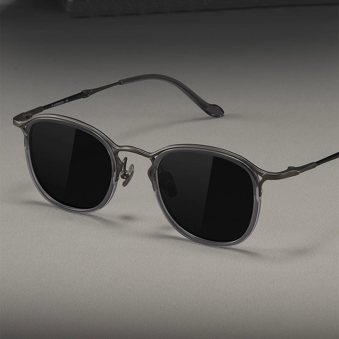 Blackmask Men Full Rim Square Titanium Polarized Sunglasses BM-3118S