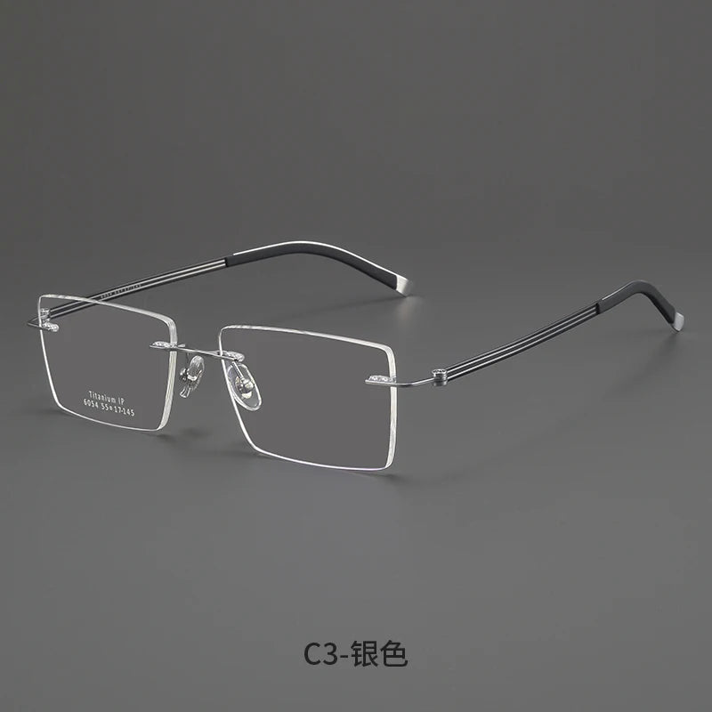 Bclear Men Rimless Square Titanium Eyeglasses MY-6054