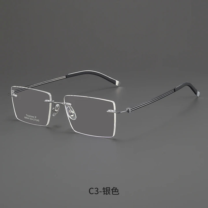 Bclear Men Rimless Square Titanium Eyeglasses MY-6054
