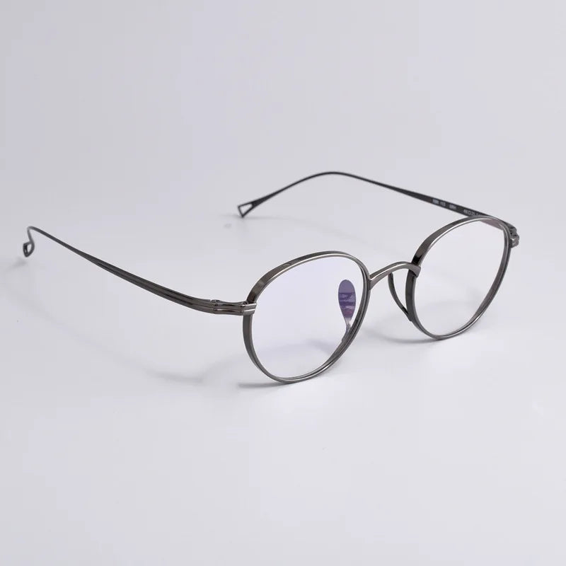 Black Mask Unisex Full Rim Round Titanium Eyeglasses BM-KN113