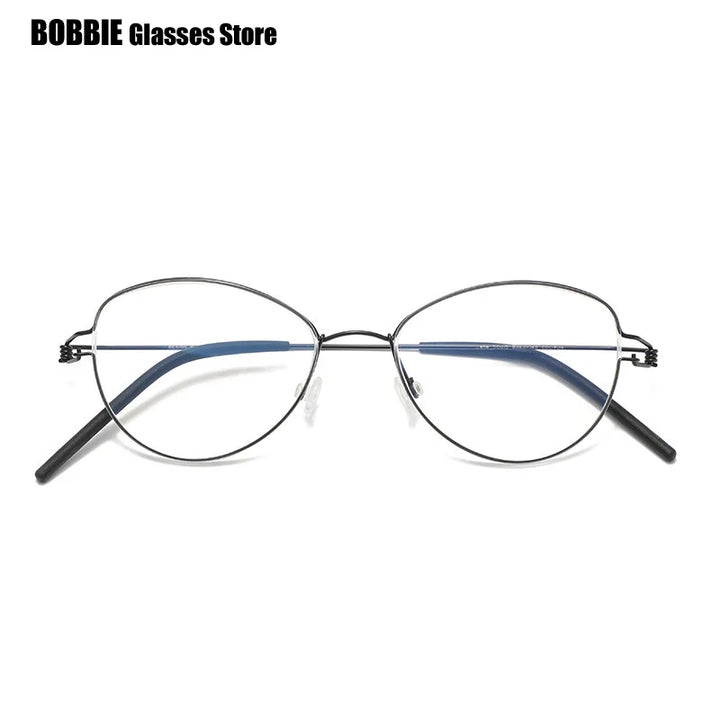 Bobbie Women's Full Rim Oval Cat Eye Titanium Eyeglasses 405017