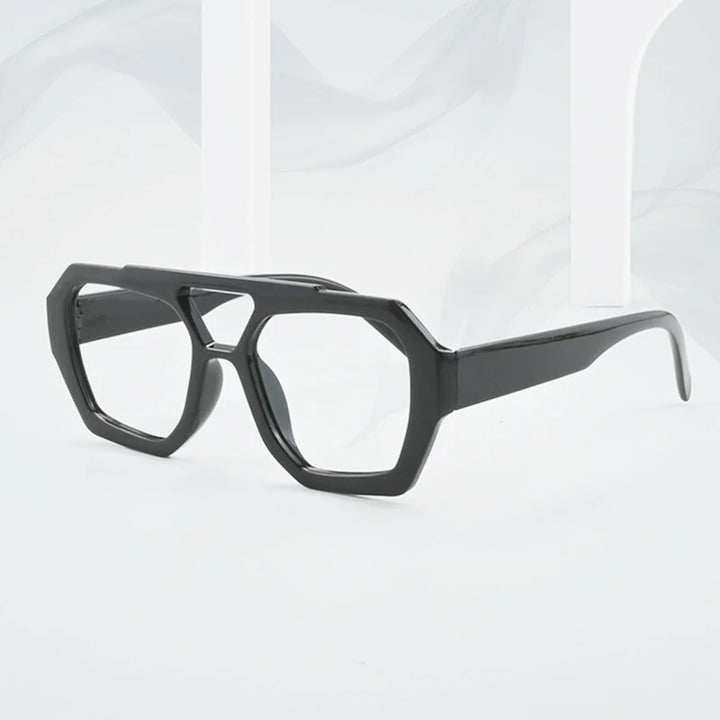 Kocolior Unisex Full Rim Polygon Double Bridge Tr 90 Reading Glasses 220033