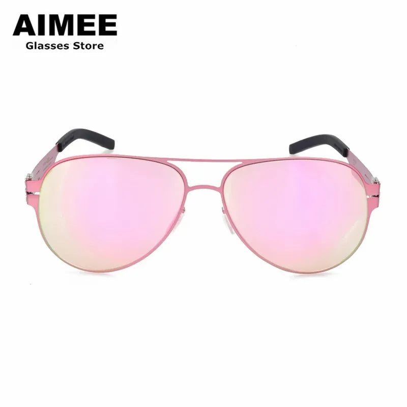 Aimee Men's Full Rim Oval Double Bridge Stainless Steel Polarized Sunglasses 6114 Sunglasses Aimee   