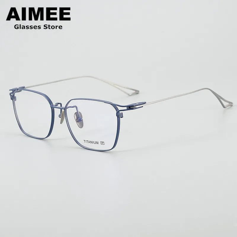 Aimee Unisex Full Rim Square Titanium Eyeglasses 5417 Full Rim Aimee Blue  