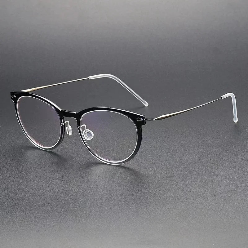 Bobbie Unisex Full Rim Round Titanium Eyeglasses 6517