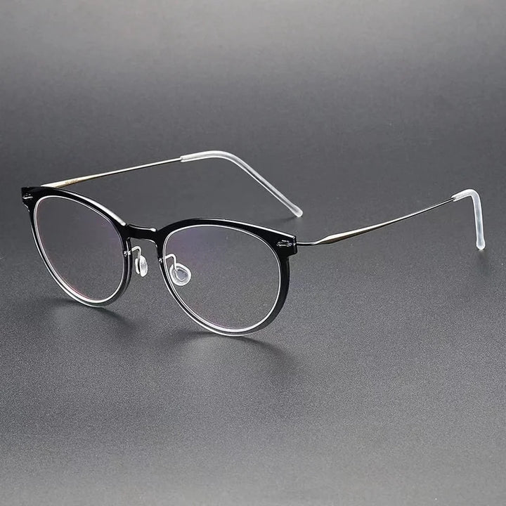 Bobbie Unisex Full Rim Round Titanium Eyeglasses 6517