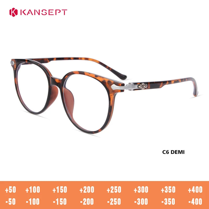 Kansept Women's Full Rim Oval Square Tr 90 Alloy Reading Glasses 586091