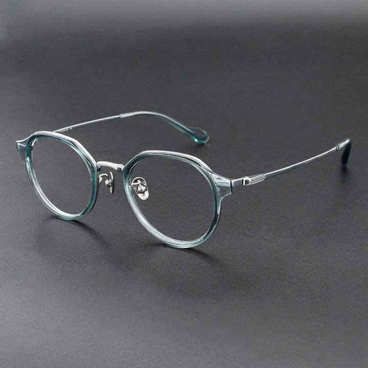 Black Mask Unisex Full Rim Round Titanium Eyeglasses BM-G636