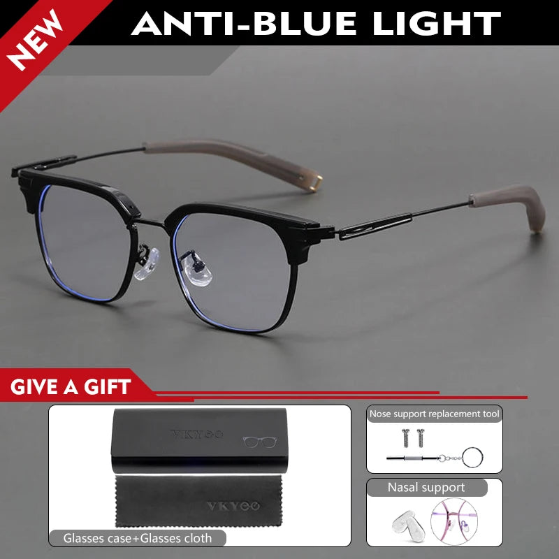 Vicky Unisex Full Rim Big Square Tr 90 Alloy Reading Glasses 53179