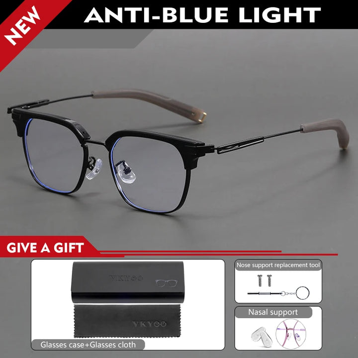 Vicky Unisex Full Rim Big Square Tr 90 Alloy Reading Glasses 53179