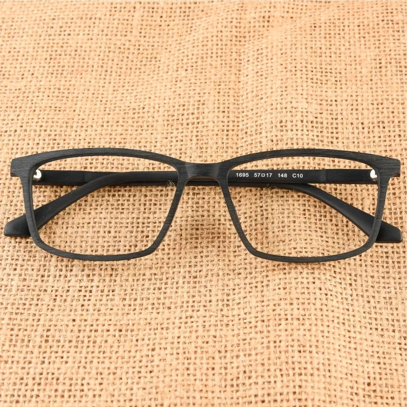 Hdcrafter Men's Full Rim Square Handcrafted Wood Eyeglasses 911695
