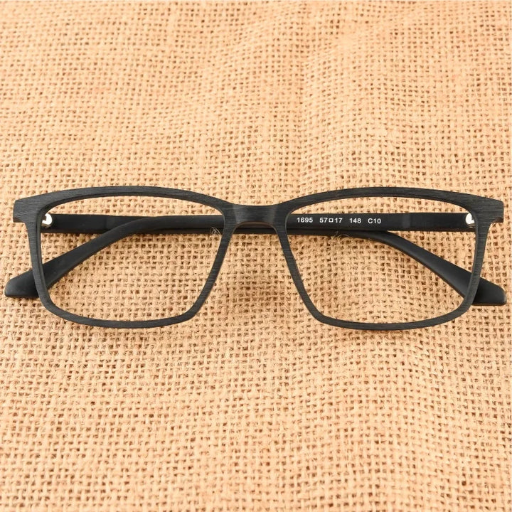 Hdcrafter Men's Full Rim Square Handcrafted Wood Eyeglasses 911695