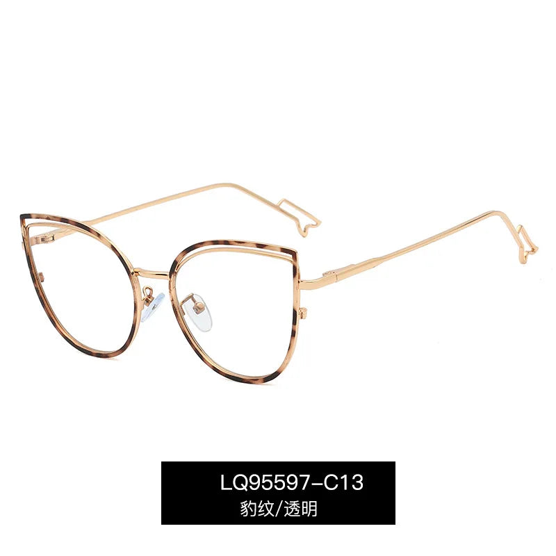 Handoer Women's Full Rim Oval Cat Eye Alloy Tr 90 Eyeglasses 95597