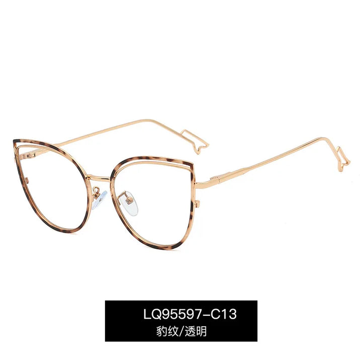 Handoer Women's Full Rim Oval Cat Eye Alloy Tr 90 Eyeglasses 95597