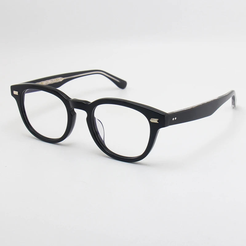 Black Mask Unisex Full Rim Round Oval Acetate Eyeglasses 22145