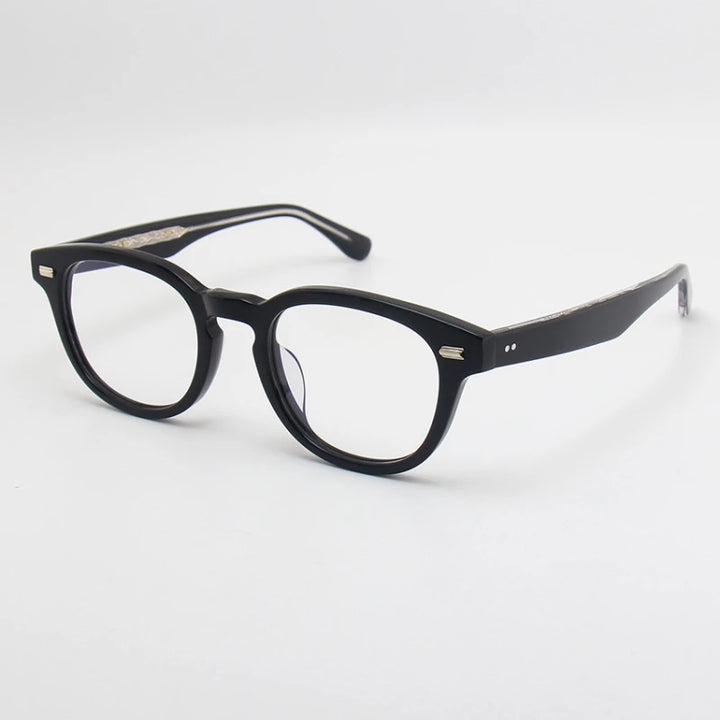 Black Mask Unisex Full Rim Round Oval Acetate Eyeglasses 22145