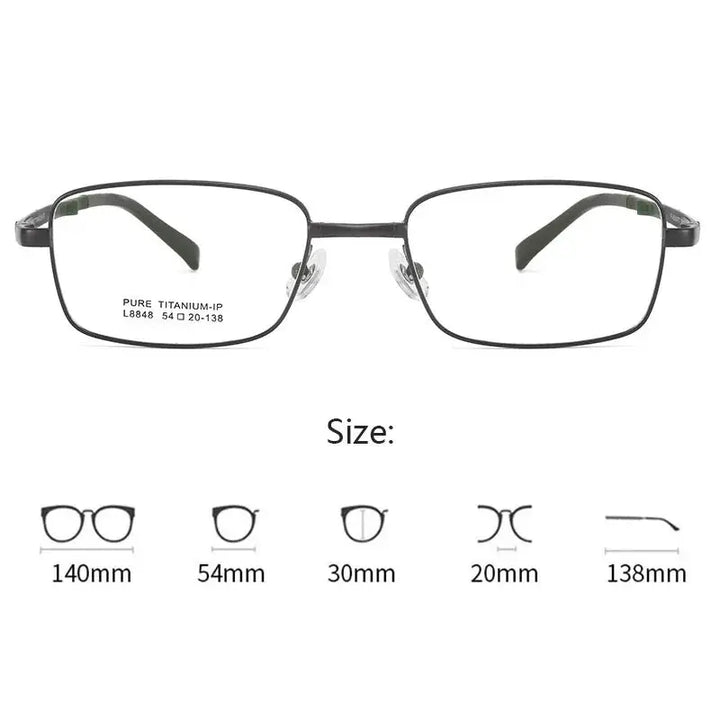 Hdcrafter Unisex Full Rim Rectangle Titanium Frames 884800 — view 2 | Hdcrafter Eyeglasses at FuzWeb