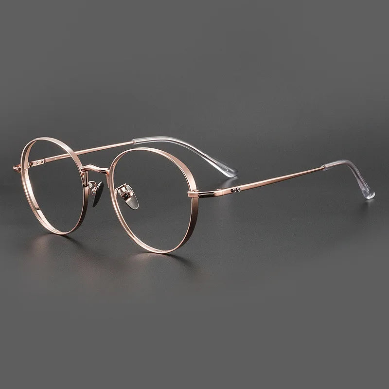 Yimaruili Unisex Full Rim Round Titanium Eyeglasses 30001