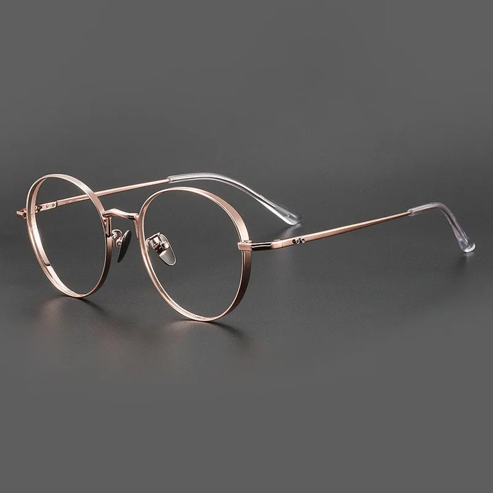 Yimaruili Unisex Full Rim Round Titanium Eyeglasses 30001