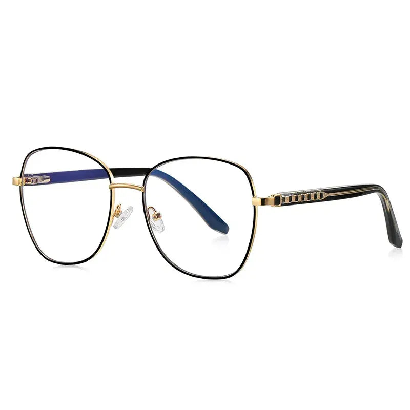 Vicky Unisex Full Rim Large Butterfly Stainless Steel Reading Glasses 3063.